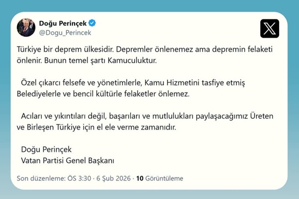 Doğu Perinçek Vatan Partisi Genel Başkanı