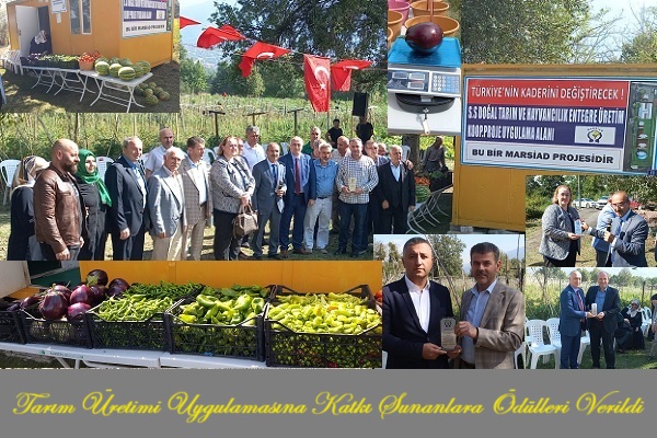 doğal tarım hasadı ve plaket töreni