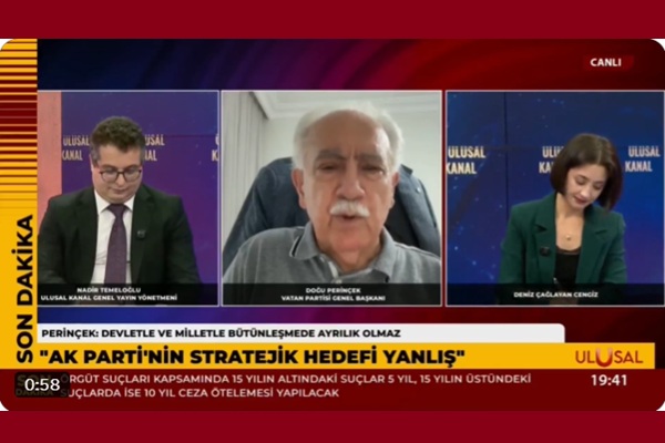 Doğu Perinçek'in Milli Dayanışma Kanun Teklifi Değerlendirmesi